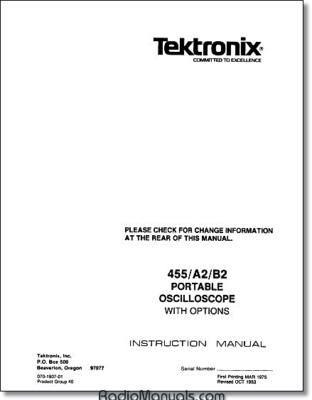 Tektronix 455 Instruction Manual